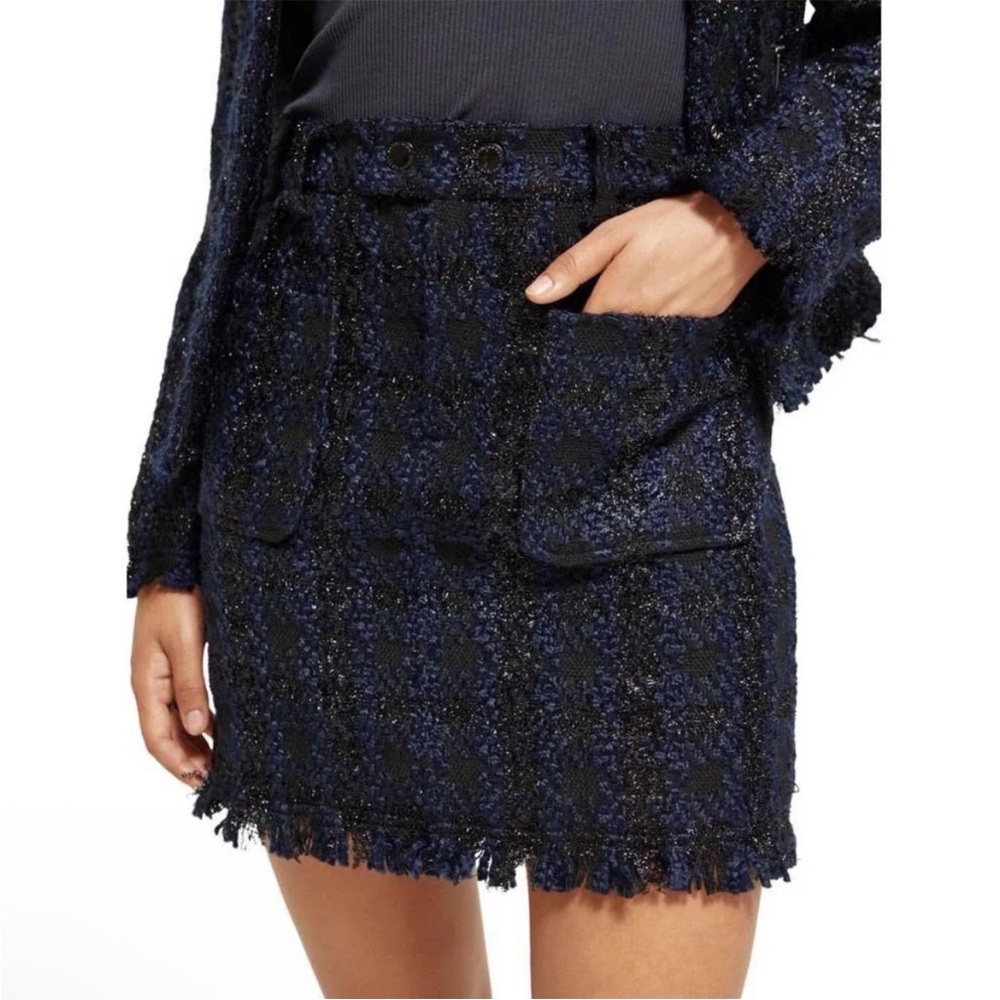 Scotch & Soda Black and Blue Tweed Skirt